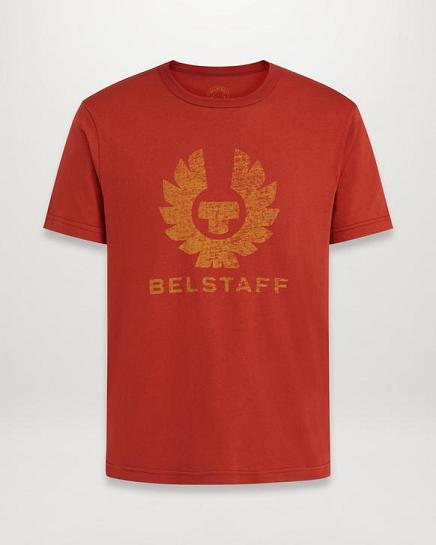 T-Shirt Belstaff Homme Coteland Rouge Coton Soldes OB5304817